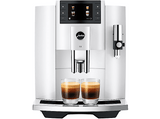 Cafetera superautomática - Jura E8, 15 bar, 1450W, 2 tazas, 17 programas, Pantalla a color, Molinillo integrado, Blanco