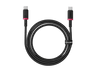 Cable USB-C - Baseus Dura, Tipo-C a Tipo-C, 100 cm, Carga ultrarrápida, Protección inteligente a sobrecargas, Alta resistencia, 100W, Negro y Rojo