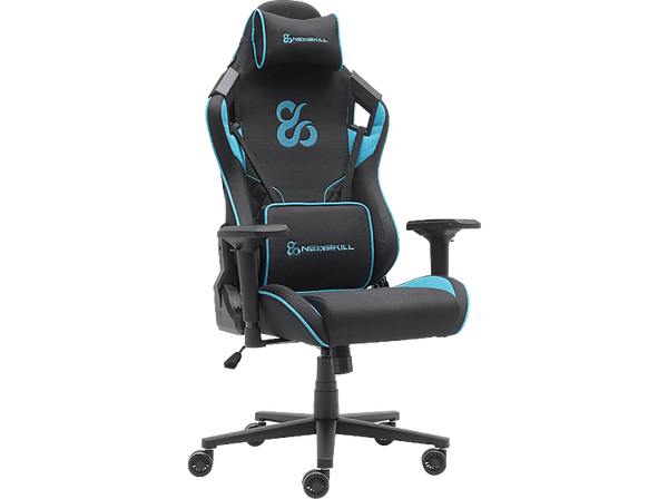 Silla gaming - Newskill Takamikura V2, 4D, Hasta 136 kg, Cojín cervical y lumbar, Reposabrazos 4D, Azul