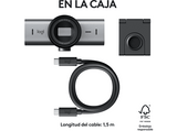 Webcam - Logitech MX Brio, Ultra HD 4K, Corrección de iluminación automática, Autoencuadre, Micrófonos/reducción de ruido, Tapa de privacidad, Negro