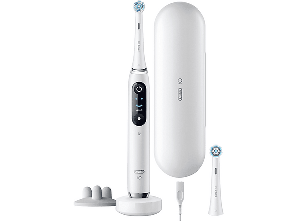 Cepillo eléctrico - Oral-B iO 9S, Seguimiento 3D, Sensor de Presión, Estuche de Carga, Diseñado Por Braun, Blanco