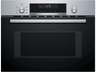 Horno compacto con microondas - Bosch CMA585GS1, Multifunción, Limpieza por agua, 44 l, Mandos ocultables, calentamiento 3D Profesional, 60 cm, Inox
