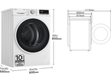 Secadora bomba de calor - LG RH90V5AV6N, Independiente, 9 kg, 14 programas, Blanco
