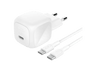 Cargador móvil - Belkin BoostCharge Cargador de pared compacto USB-C de 45 W + cable USB-C, Universal, Blanco