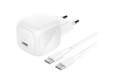 Cargador móvil - Belkin BoostCharge Cargador de pared compacto USB-C de 45 W + cable USB-C, Universal, Blanco