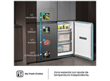 Frigorífico americano - Hisense RQ5P605NSVE, No Frost, 190 cm, 591 L, Kitchen Fit, Cajón de vacío, Inox