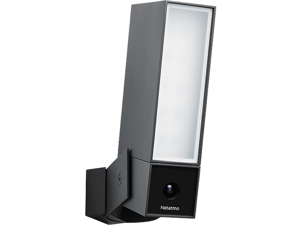 Cámara de vigilancia IP - Netatmo NOC01-EU, Exterior, WIFI, Foco integrado, Infrarrojos, Control por Smartphone, Negro