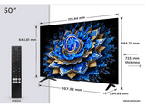 TV QLED 50 - TCL 50T69C, UHD 4K, Procesador AiPQ, Smart TV, DVB-T2, Negro