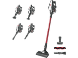Aspirador escoba - Hoover HF300 HOME, Cepillo Anti-Enredos, Posición Parking, Luz LED, Autonomía 40 min, Batería Extraíble, Carga 2.5h, 0.7L, Rojo