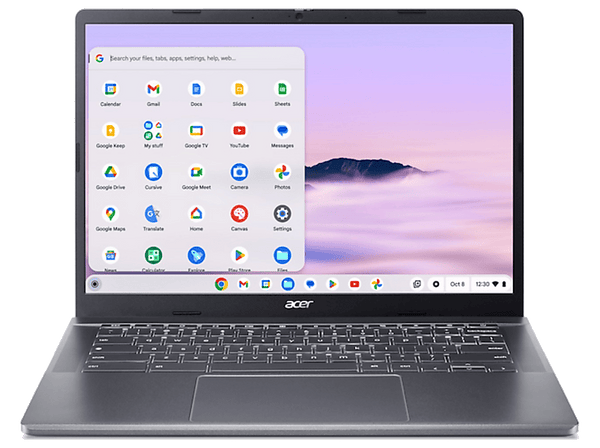 Portátil - Acer Chromebook Plus 514 CB514-3HR5JQ, 14" WUXGA, Ryzen™ 5 7520C, 8GB RAM, 256 GB SSD, Radeon™ Onboard Graphics, ChromeOS, Sin cargador