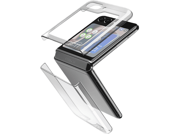 Funda - CellularLine CLEARCSGALZFLIP5T, Para Samsung Galaxy Z Flip5, Resistente a golpes y rayones, Transparente