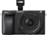 Cámara EVIL - Sony Kit Alpha 6400A (ILCE6400AKB) + Objetivo  SELP16502, Con sensor CMOS Exmor APS-C, 24.2 MP, 4K, Bluetooth