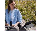 Funda con teclado - Logitech Flip Folio, iPad Pro-Air 13, Teclado extraíble, Multidispositivo, Soporte ajustable, Bluetooth, Accesos directos, Negro