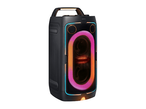 Altavoz de gran potencia - Samsung MX-ST40F/ZF, Portátil para fiestas, Asa de transporte y ruedas, Iluminación personalizable, Aut 12h, 160 W, Negro