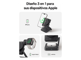 Base de carga - Baseus PicoGo AF21 3-en-1, Universal con carga magnética, Qi2.2 35W, Carga rápida de tres dispositivos, Portátil, Negro Cosmic