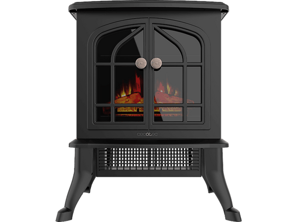 Chimenea eléctrica - Cecotec ReadyWarm 2000 Flames, 2000 W, 2 niveles, Termostato ajustable, Control de llamas, Black
