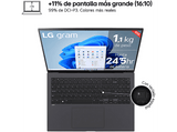 Portátil - LG 16Z90S-G.AD7BB, 16 WQXGA, Intel®  Evo™ Edition Core™ Ultra 7-155H, 32GB, 2TB SSD, Arc™ GPU, Windows 11 Home, Negro