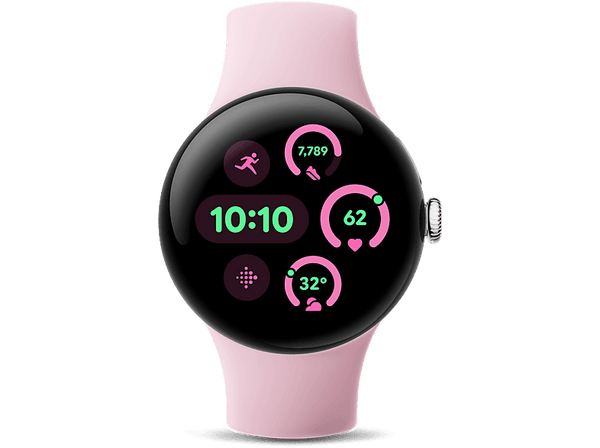 Smartwatch - Google Pixel Watch 3, 41 mm, S-L, Aluminio 100% reciclado, Rosa cuarzo