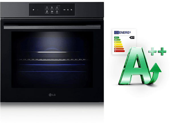 Horno a vapor - LG WSED7665B, Multifunción, Pirolítico, 76 L, 59.2 cm, EasyClean™ , ThinQ™,  Acero negro mate