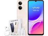 vivo Y21, Oro, 128 GB, 4 GB RAM, 6.74 HD+, MediaTek Dimensity 6300, 6.500 mAh + Cargador vivo 44W FlashCharger + Auriculares vivo Buds Air3