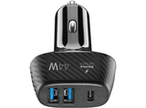 Cargador coche - CellularLine CBRUSB3PD44WK, 3 Puertos USB, Negro