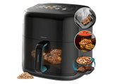 Freidora de aire - Cecotec Cecofry&Grill Smokin'Prime 8500, 8,5L, Plancha, Grill, Doble Resistencia, Ahumador integrado, 40-200°C, 10 Menús, Negro