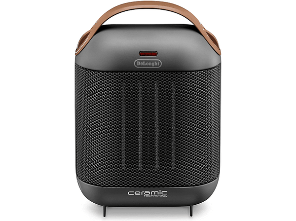 Calefactor - De Longhi HFX30C18.IW, 1800W, Cerámico, Anti-congelación, Termostate ajustable, Negro/Gris