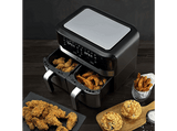 Freidora de aire - MasterPro Rocket Duo 900, 9 l, 11 programas, 2400W, Pantalla LED Táctil, Cesta Antiadherente, Inox