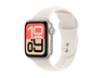 Apple Watch SE 3 (2025), GPS, 44 mm, Caja de aluminio Blanco estrella, Correa deportiva Blanco estrella, S/M, Calidad del sueño, Medición temperatura