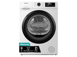 Secadora bomba de calor - Hisense DHQE900UWDC, 9 kg, 16 programas, Anti arrugas, Secado automático, Blanco