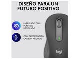 Ratón inalámbrico - Logitech Signature M650, Para manos grandes/zurdos, Bluetooth, Accesos directos, Personalizable, Bluetooth, USB, Negro
