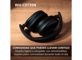 Auriculares inalámbricos - Sony WH-CH735NC, Cancelación ruido/Noise Cancelling, 75h, Carga Rápida, Plegable, Bluetooth, Llamadas nítidas con IA, Crema