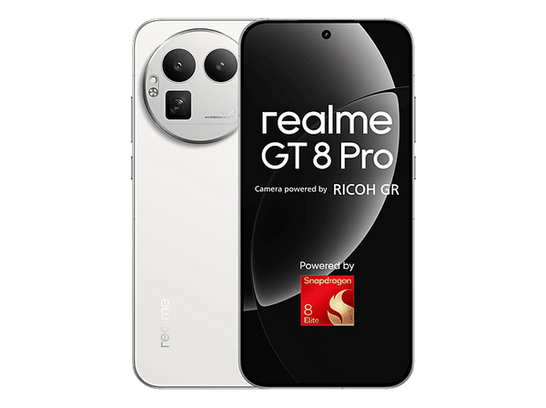 Móvil - realme GT8 Pro, Blanco, 512GB, 16GB RAM, 6.79" AMOLED 144Hz, Cámara RICOH GR, Snapdragon 8 Elite Gen 5, 7000 mAh + 120W carga rápida