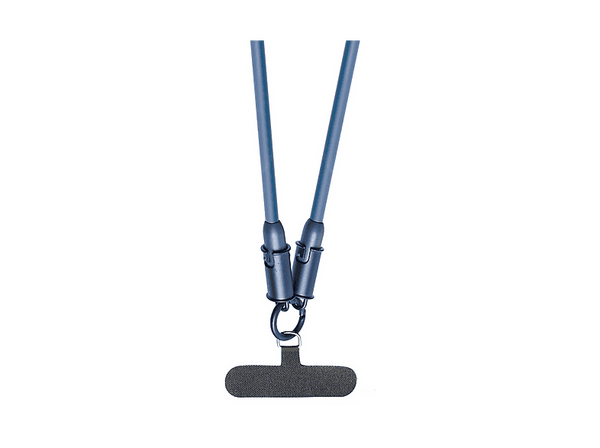 Cordón para móvil - Panda Lanyard, 1.2m Cable, USB-C, Goma, Carga rápida, 60W, Azul