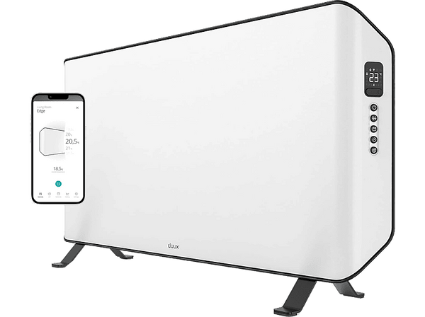 Convector - Duux Edge, 1000 W, 2 niveles calor, Temporizador 24h, Control a distancia, Blanco
