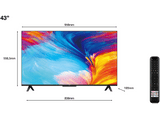 TV LED 43 - TCL 43P635, LCD, 4K HDR TV, Google TV, Control por voz, Wifi, Dolby Audio, HDR10, Negro