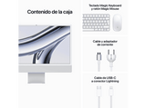 Apple iMac (2023) MQR93Y/A, 24 Retina 4.5K, Chip M3, CPU de 8 núcleos, GPU de 8 núcleos, 24GB de RAM, 1TB de SSD, Gigabit Ethernet, Plata
