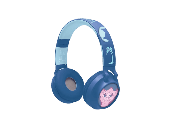Auriculares infantiles - Lexibook Stitch, Circumaurales, Cable o Bluetooth, Micrófono, Azul