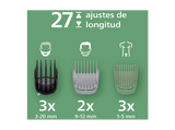 Afeitadora corporal - Philips MG9558/15, 15 Accesorios, 120 min Autonomía, Cara, Cabeza y Cuerpo, Peine-guía de precisión de alta calidad, Gris
