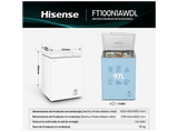 Congelador horizontal - Hisense FT100N1AWDL, 97 l, 85.8 cm, Congelador Convertible, Goma Antibacerias, Blanco
