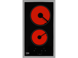 Placa modular - Beko HDMC 32400 TX, Vitrocerámica, 2 zonas, Zona grande 18 cm, 30 cm, Negro