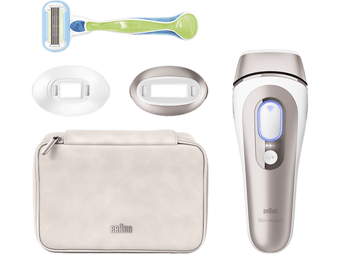 Depiladora IPL- Braun Luz Pulsada Skin I·Expert Smart PL7147, Reducción Permanente Vello Visible, Con App, 2 Cabezales