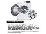 Lavadora secadora - Samsung WD11DG6B85BEU3, 11kg, 6kg, 1400 rpm, Autodosificación, AI Wash, Air Wash, Blanco