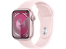 Apple Watch Series 9 (2023), GPS, 41 mm, Gesto de doble toque, Caja de aluminio rosa, Correa deportiva rosa, Talla S/M