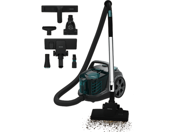 Aspirador sin bolsa - Cecotec Conga Rockstar Cyclonic XL ProAnimal, Potencia 900 W, Depósito 2.8 L, Doble filtro HEPA, 5 accesorios, Blue