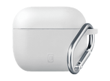 Funda - CellularLine Bounce, Compatible con AirPods Pro 3, Silicona, Con Gancho, Blanco