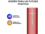 Altavoz inalámbrico - Ultimate Ears Megaboom 4, Bluetooth, Sonido 360°, 81/91 dBC, Certificación IP67, Emparejable, PartyUp, 20hs batería, Rojo