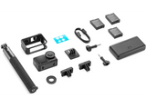 Cámara deportiva - DJI Osmo Action 4 Adventure Combo, 4K, Sumergible hasta 18 m, 2 pantallas táctiles, Negro