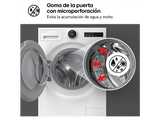 Lavadora carga frontal - LG F4X9009TWCE, 9 kg, 1400 rpm, 23 programas, TurboWash™ 360°, Selector LCD, Clase A-60%, Blanco