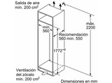 Frigorífico una puerta integrable - Balay 3FID737S,  177 cm, 310 l, Cierre SoftClose, Control electrónico, Inox Panelable